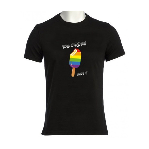 T shirt gay lesbien Ice cream Only glace arc en ciel