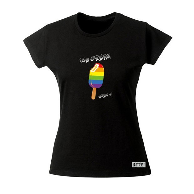 T shirt gay lesbien Ice cream Only glace arc en ciel