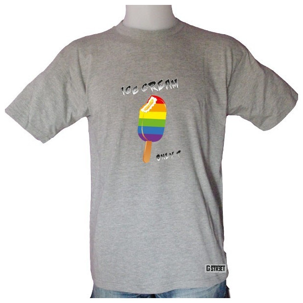 T shirt gay lesbien Ice cream Only glace arc en ciel