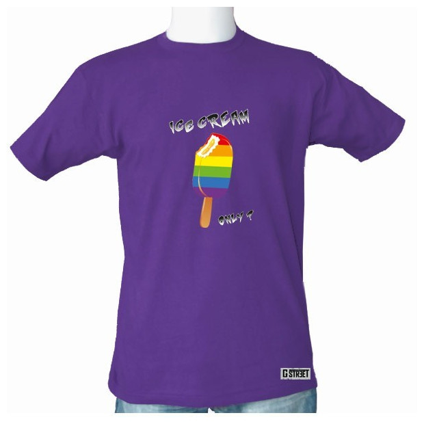 T shirt gay lesbien Ice cream Only glace arc en ciel