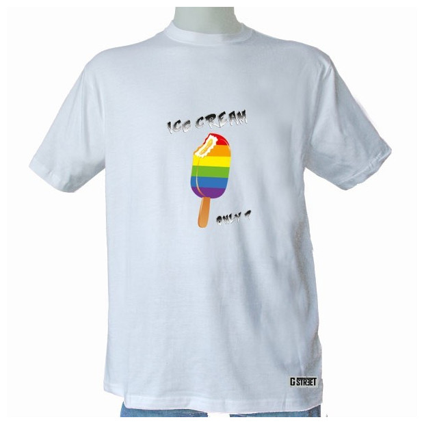 T shirt gay lesbien Ice cream Only glace arc en ciel