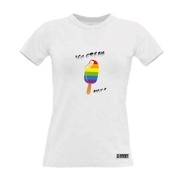 T shirt gay lesbien Ice cream Only glace arc en ciel