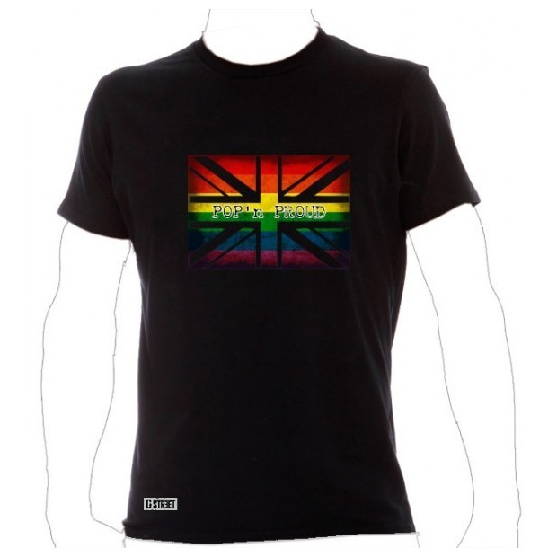 T Shirt gay Pop and Proud drapeau anglais