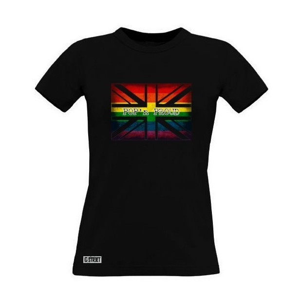 T Shirt gay Pop and Proud drapeau anglais