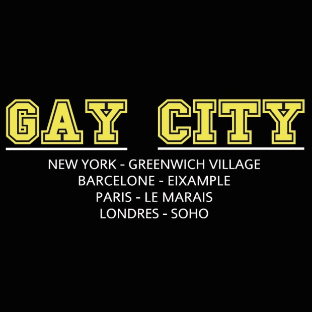 T Shirt GAY CITY quartier gay lesbien connus