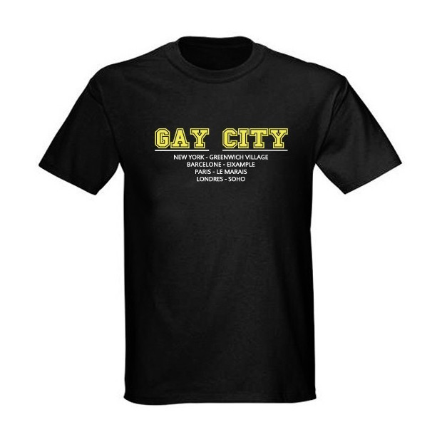 T Shirt GAY CITY quartier gay lesbien connus