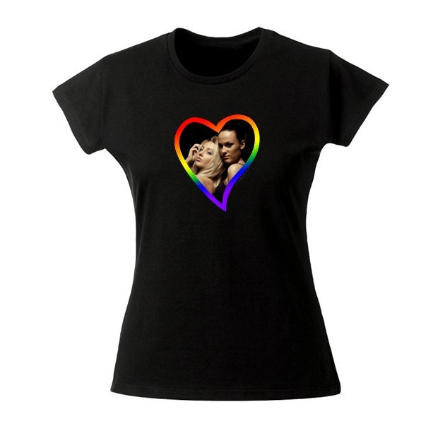 Tee shirt coeur rainbow