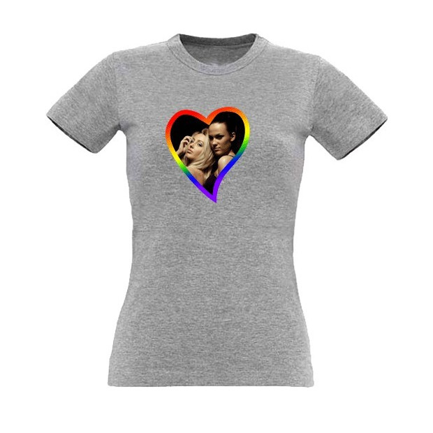 Tee shirt coeur rainbow