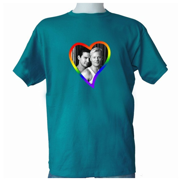 Tee shirt coeur rainbow