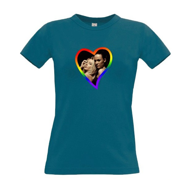 Tee shirt coeur rainbow