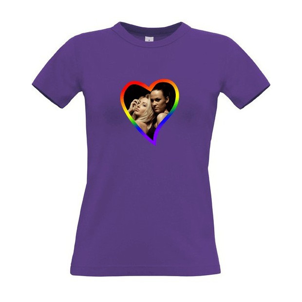 Tee shirt coeur rainbow