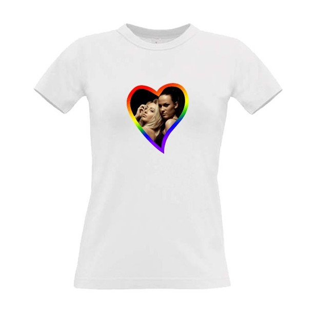 Tee shirt coeur rainbow
