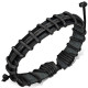 Bracelet cuir et cordes noir/marron