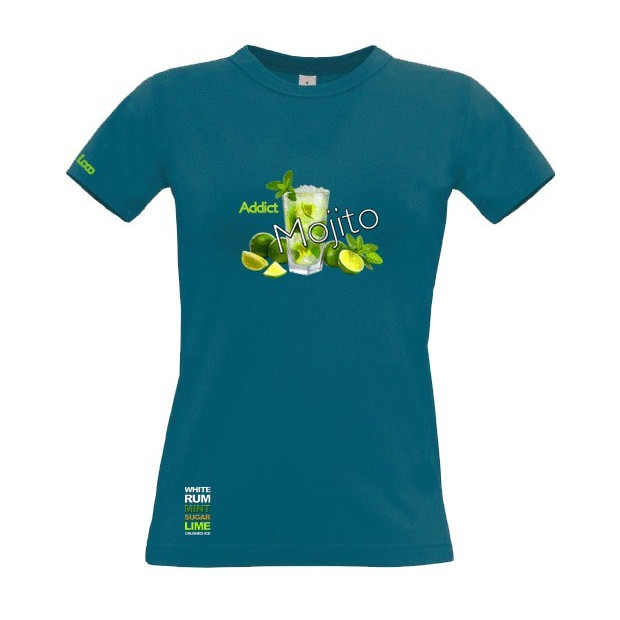 tee shirt Mojito Addict femme bleu
