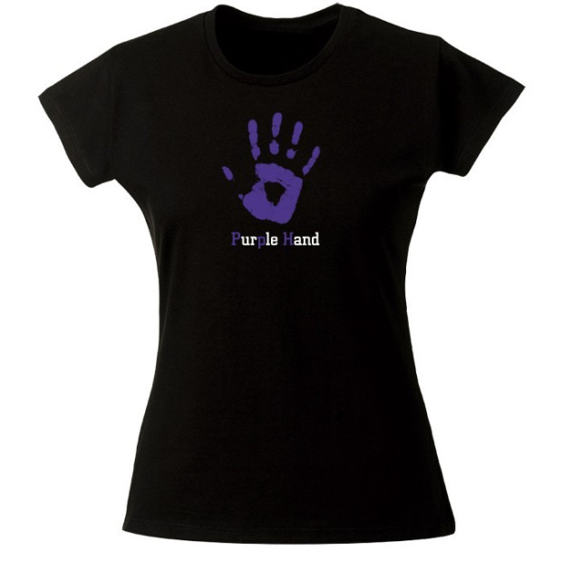 T shirt Purple Hand