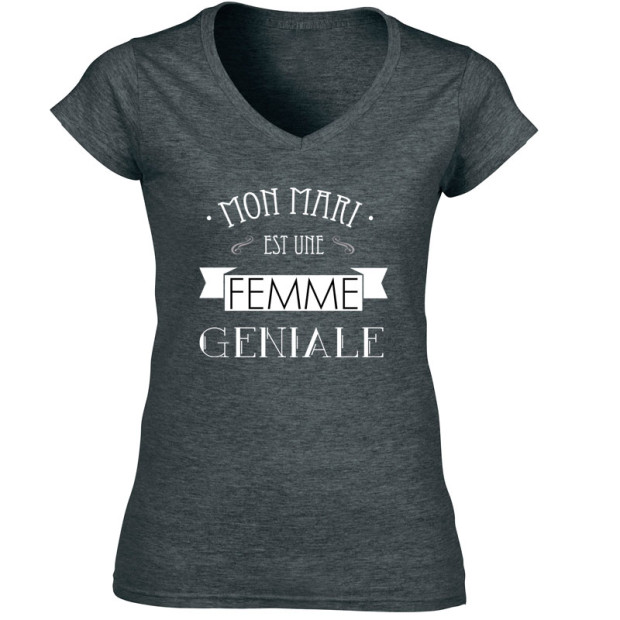 T shirt LESBIEN Mon mari est une Femme géniale