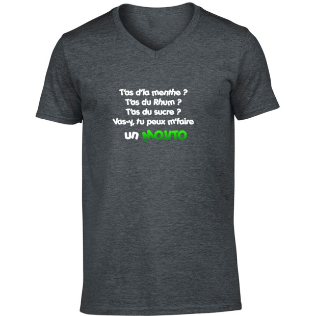 T shirt homme col V original sur le Mojito