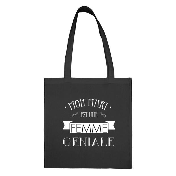Tote bag Mon mari est une femme géniale