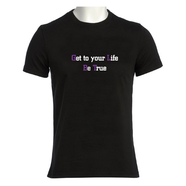 T shirt Get your Life Be True de la marque Gay et Lesbienne Purple Hand