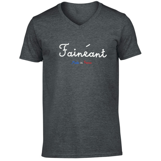 Tee shirt humour Fainéant Président Emmanuel Macron