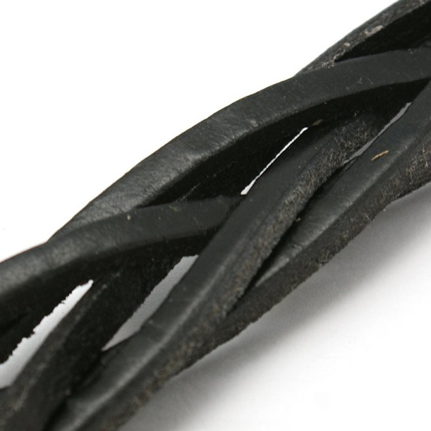 Bracelet cuir noir tressé