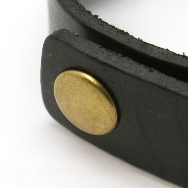 Bracelet cuir noir tressé
