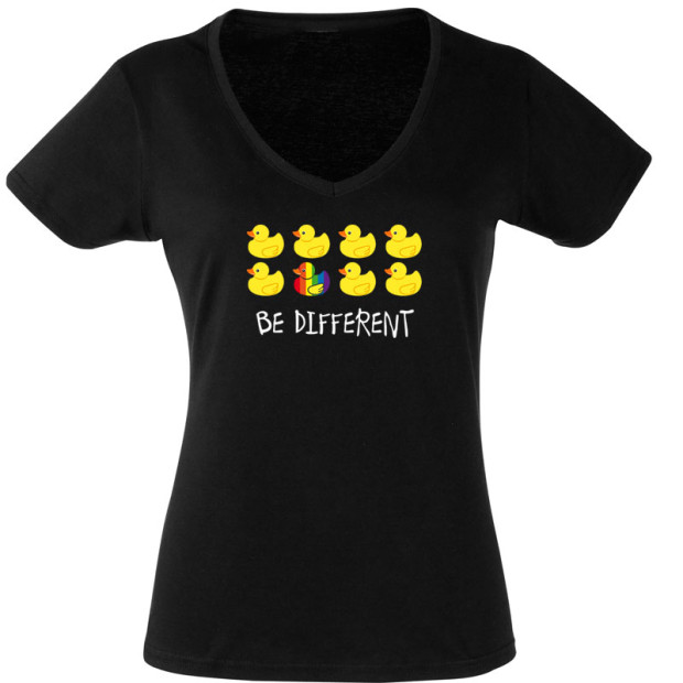 tshirt lesbien col V Be different