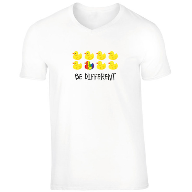 TSHIRT GAY BLANC BE DIFFERENT