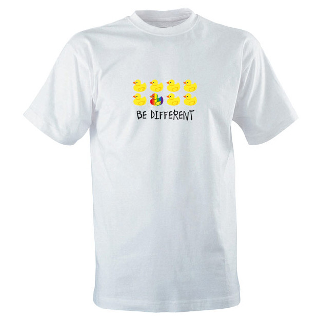 tshirt gay blanc Be Different