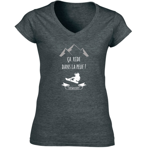 T shirt sympa femme snowboardeuse