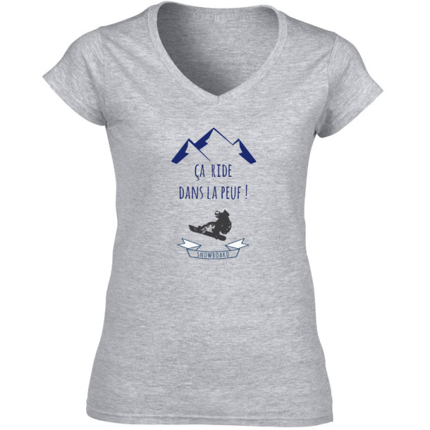 T shirt sympa femme snowboardeuse
