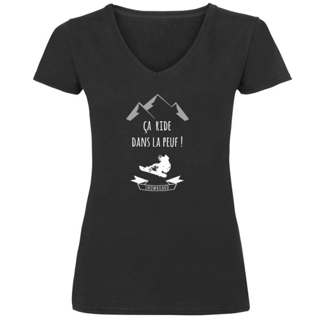 T shirt sympa femme snowboardeuse