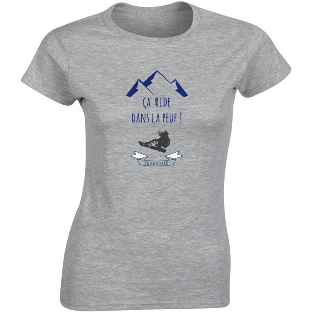 T shirt sympa femme snowboardeuse