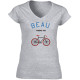 T shirt Beau comme un vélo col V femme