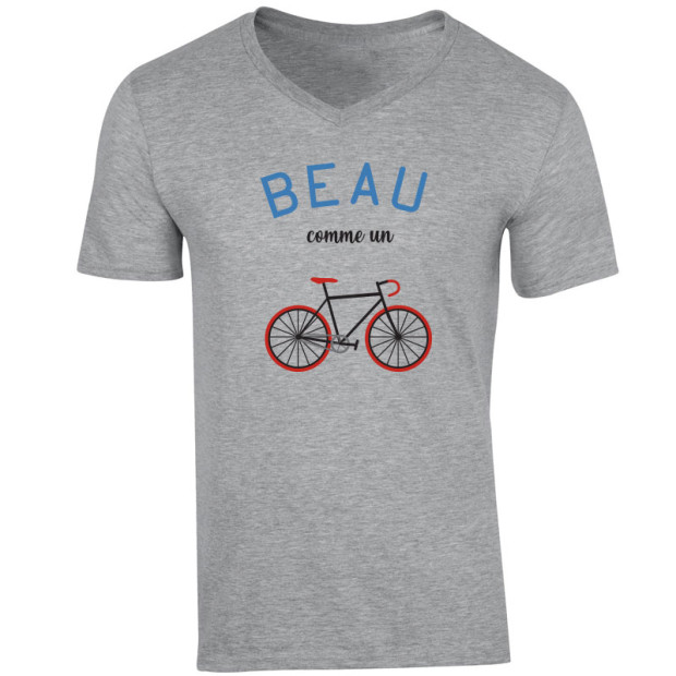 Tshirt Beau comme un vélo col V homme