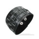 Bracelet cuir noir pression tressé