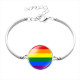 Bracelet métal pastille rainbow LGBT
