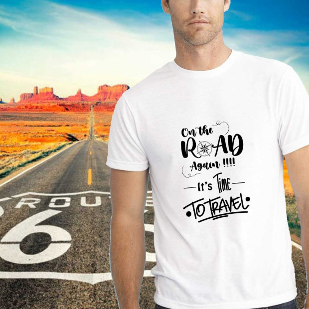 T-shirt on the road again