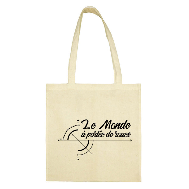 Tote bag Le Monde à portée de roues