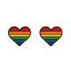 Boucle d'oreille coeur rainbow