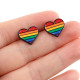 Boucle d'oreille coeur rainbow