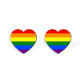 Boucle d'oreille coeur rainbow LGBT